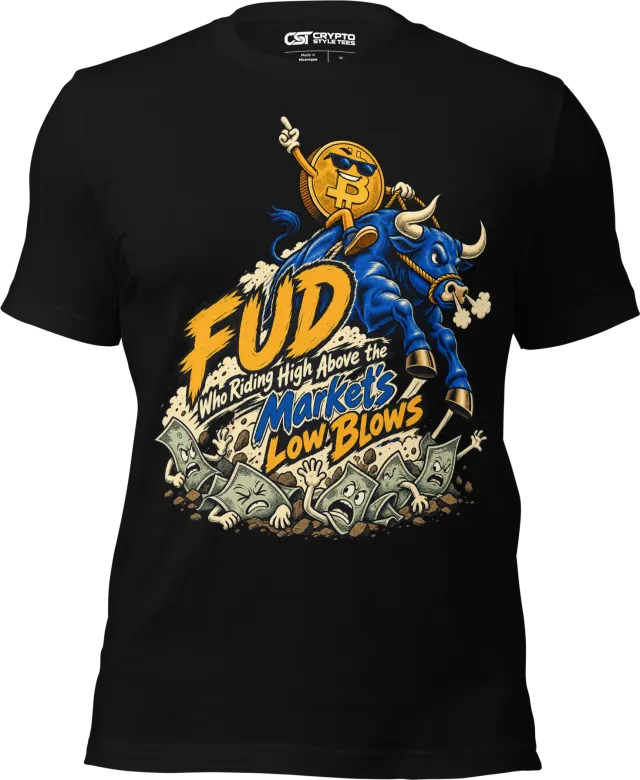 FUD Who Riding High Above the Market’s Low Blows T Shirt in Black