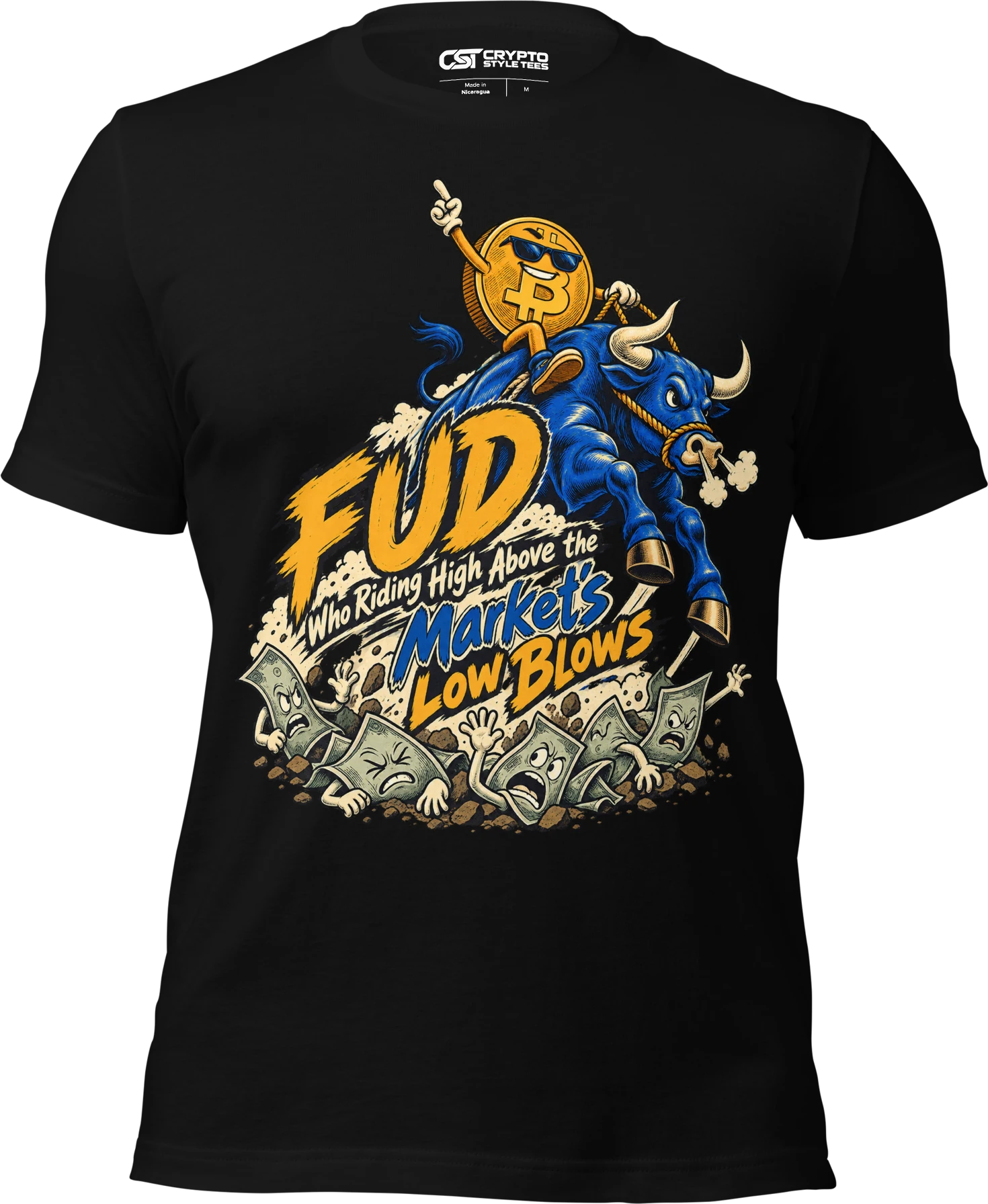 FUD Who Riding High Above the Market’s Low Blows T Shirt in Black