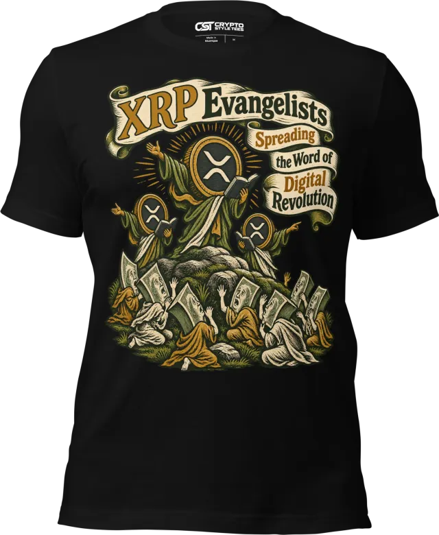 XRP Evangelists Spreading the Word of Digital Revolution T Shirt in Black