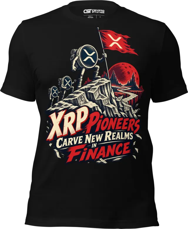 XRP Pioneers Carve New Realms in Finance T Shirt in Black