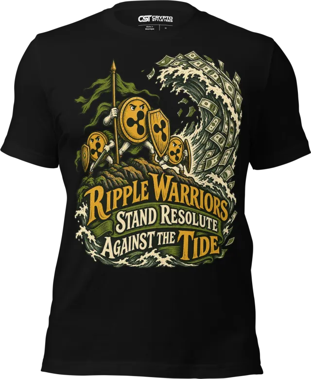 Ripple Warriors Stand Resolute Against the Tide T Shirt in Black