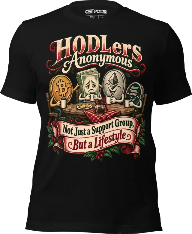 HODLers Anonymous Not Just a Support Group, But a Lifestyle T Shirt in Black