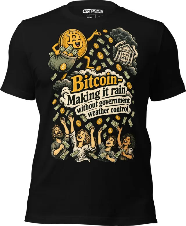 Bitcoin – Making it rain without government weather control T Shirt in Black