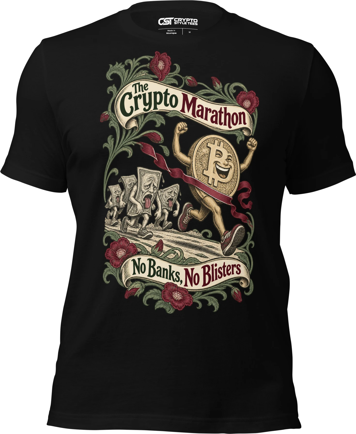 The Crypto Marathon No Banks, No Blisters T Shirt