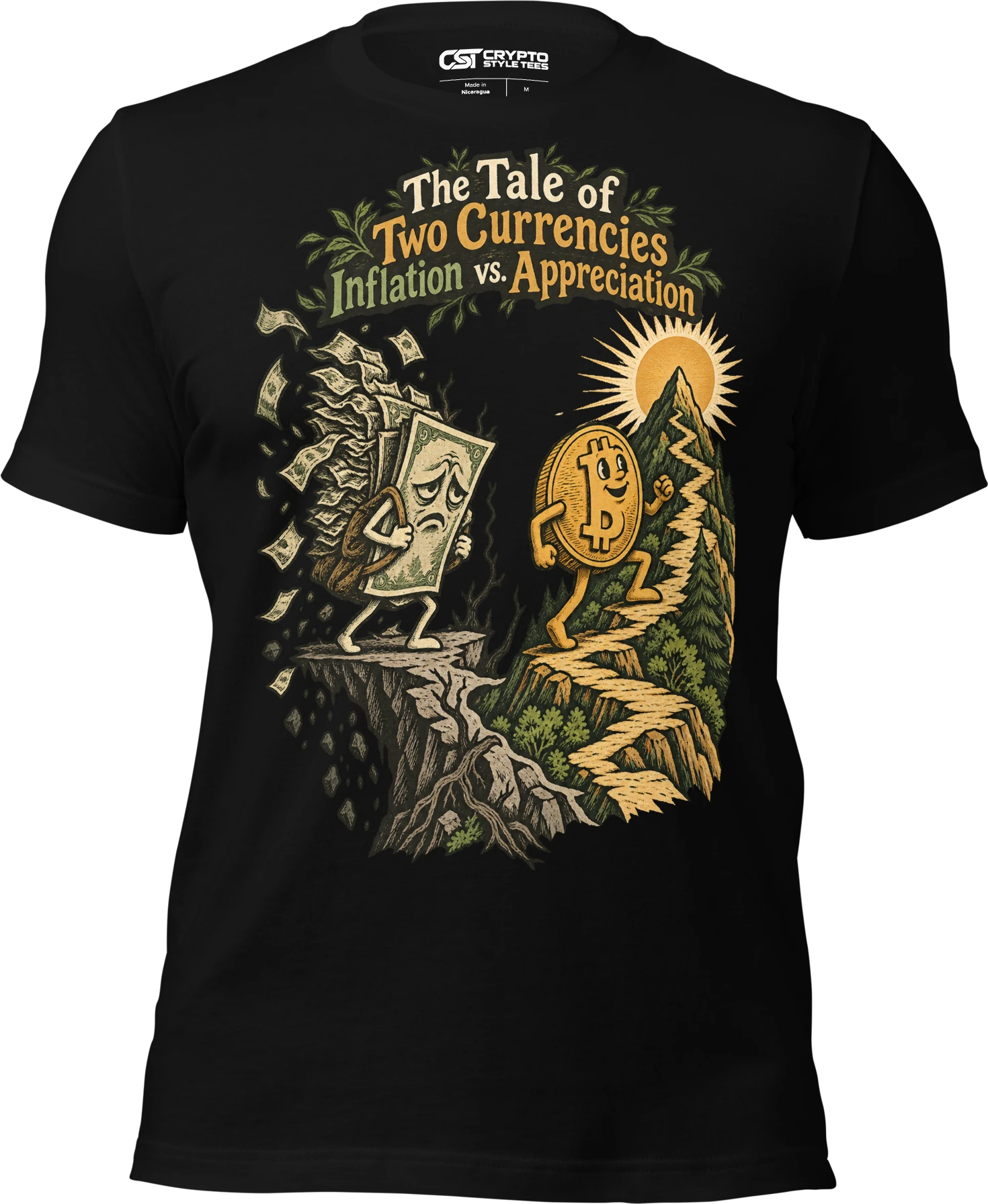 The Tale of Two Currencies Inflation vs. Appreciation T Shirt