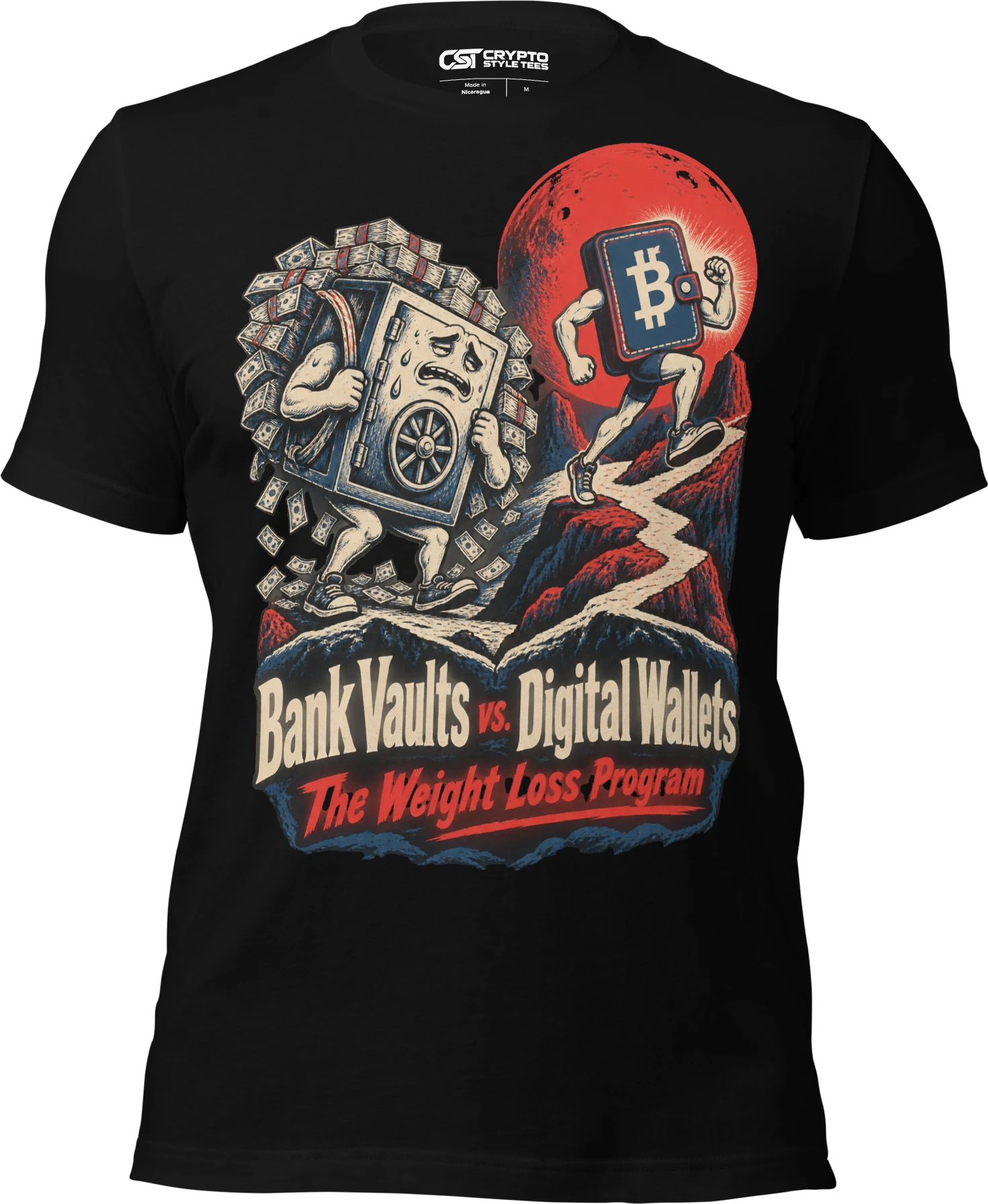 Bank Vaults vs. Digital Wallets The Weight Loss Program T Shirt in Black