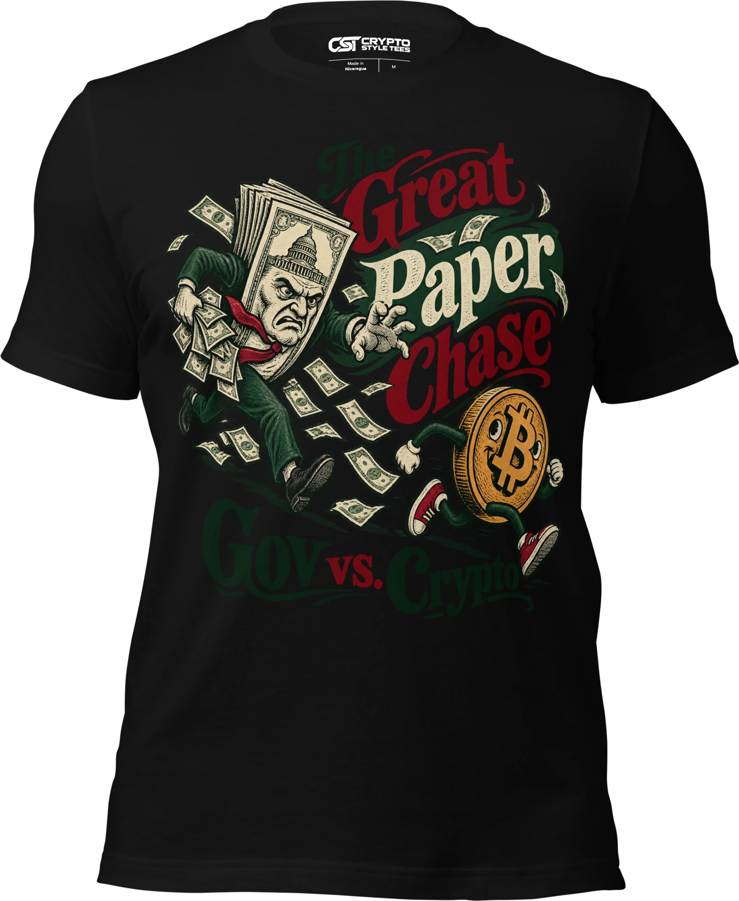 The Great Paper Chase Gov vs. Crypto T Shirt