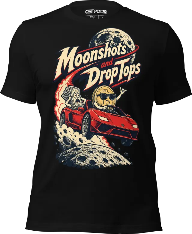 Moonshots and Drop Tops T Shirt in Black