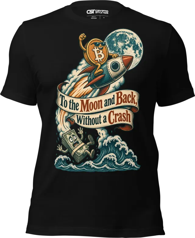 To the Moon and Back, Without a Crash T Shirt in Black