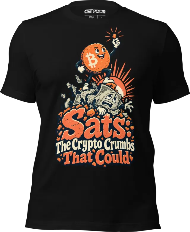 Sats: The Crypto Crumbs That Could T Shirt in Black