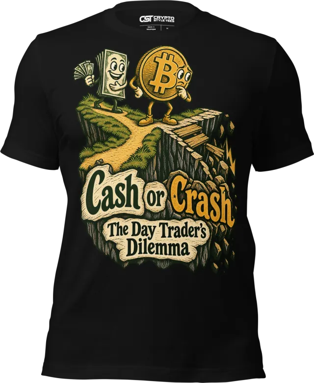 Cash or Crash The Day Trader’s Dilemma T Shirt in Black