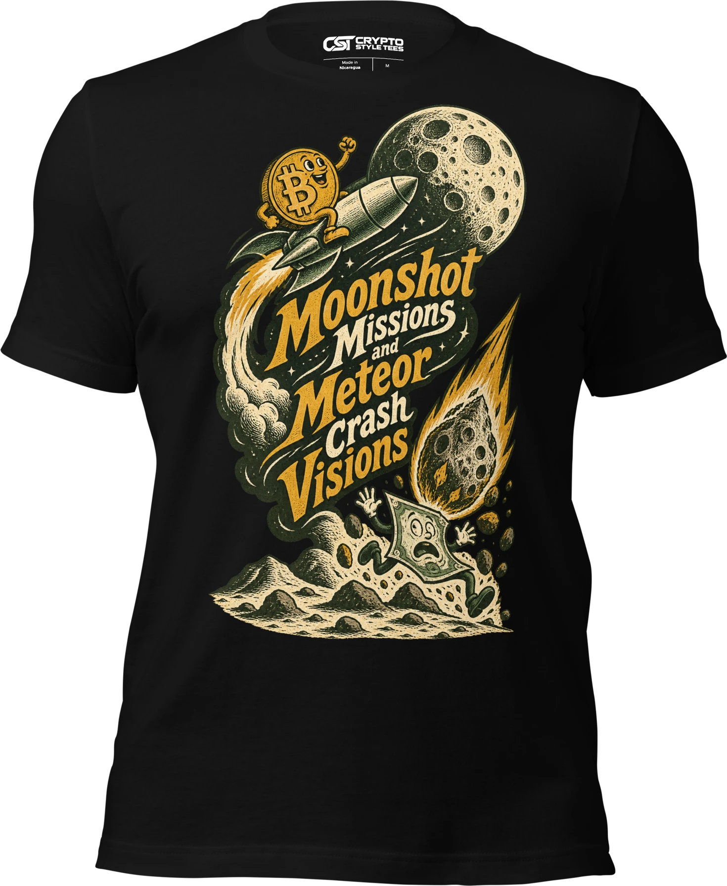 Moonshot Missions and Meteor Crash Visions T Shirt in Black
