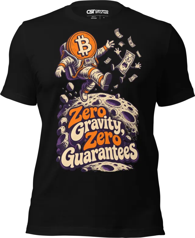 Zero Gravity, Zero Guarantees T Shirt in Black