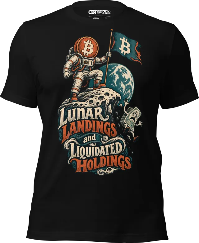 Lunar Landings and Liquidated Holdings T Shirt in Black