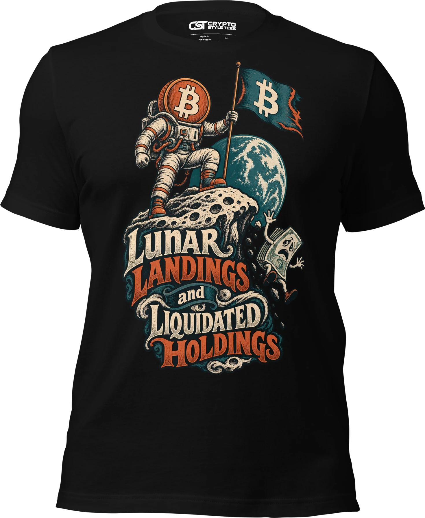 Lunar Landings and Liquidated Holdings T Shirt in Black