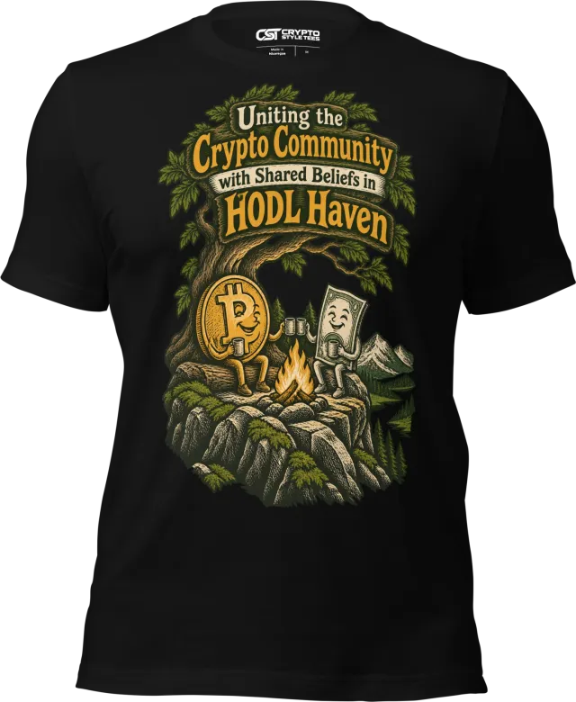 Uniting the Crypto Community with Shared Beliefs in HODL Haven T Shirt in Black