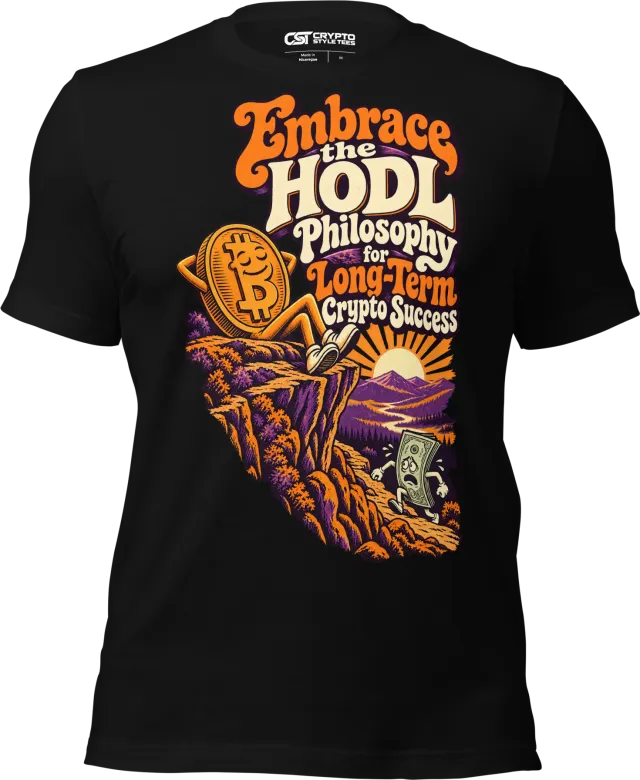 Embrace the HODL Philosophy for Long-Term Crypto Success T Shirt in Black
