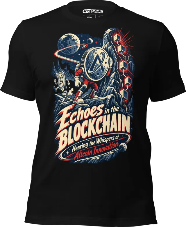 Echoes in the Blockchain Hearing the Whispers of Altcoin Innovation T Shirt in Black