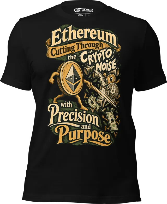 Ethereum Cutting Through the Crypto Noise with Precision and Purpose T Shirt in Black