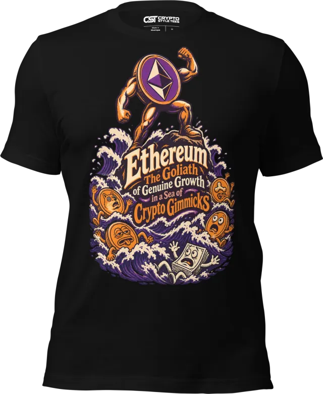 Ethereum The Goliath of Genuine Growth in a Sea of Crypto Gimmicks T Shirt in Black