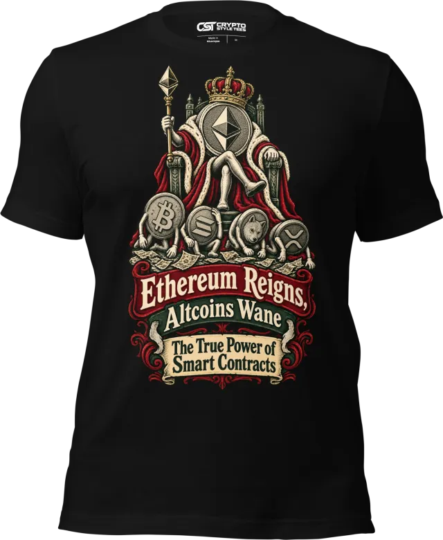 Ethereum Reigns, Altcoins Wane The True Power of Smart Contracts T Shirt in Black