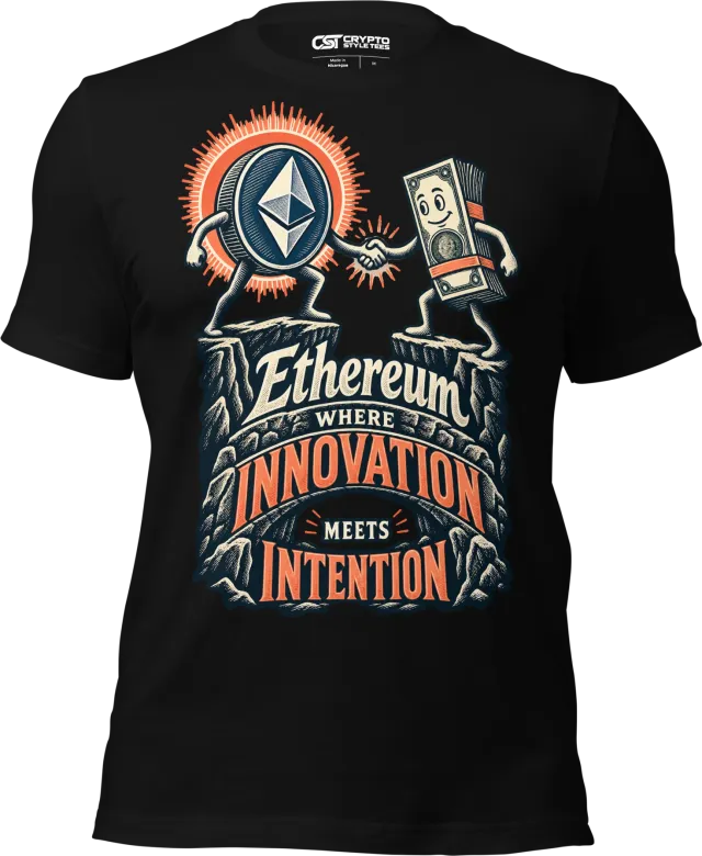 Ethereum Where Innovation Meets Intention T Shirt in Black