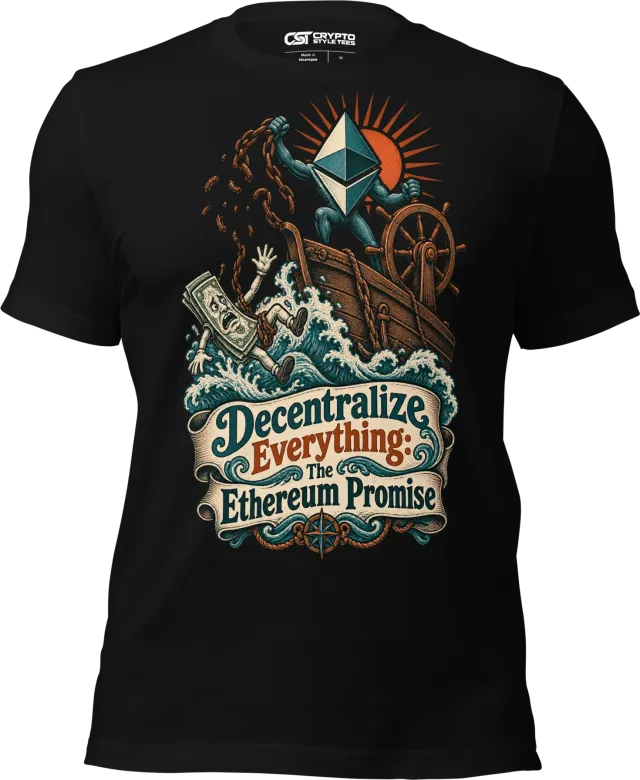 Decentralize Everything: The Ethereum Promise T Shirt in Black