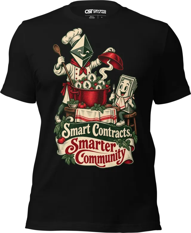 Smart Contracts, Smarter Community T Shirt in Black