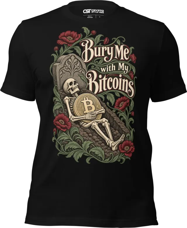 Bury Me with My Bitcoins T Shirt in Black