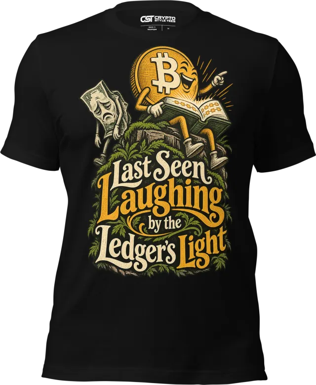 Last Seen Laughing by the Ledger’s Light T Shirt in Black