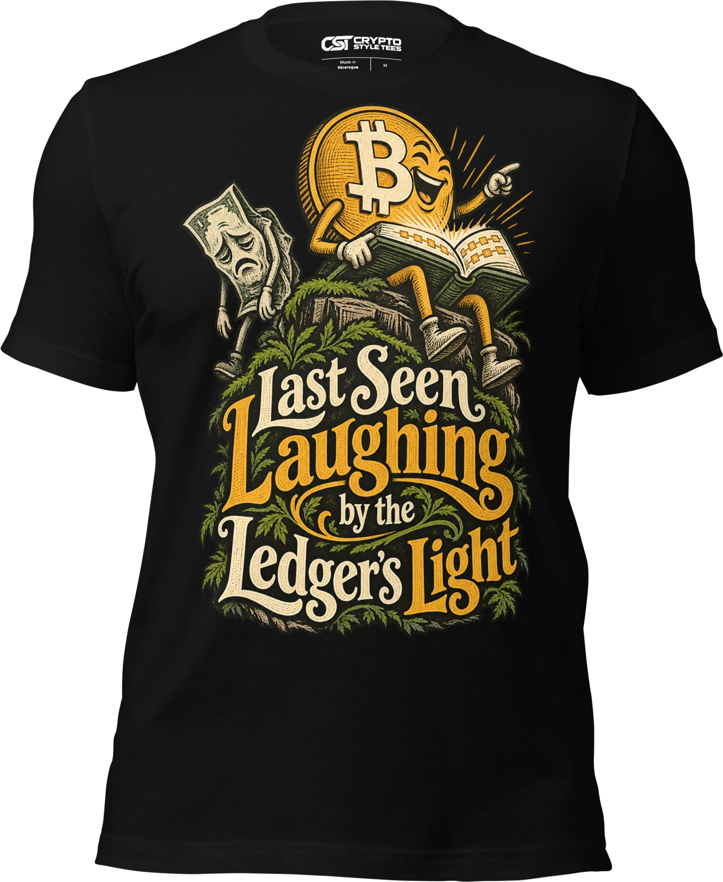 Last Seen Laughing by the Ledger’s Light T Shirt in Black