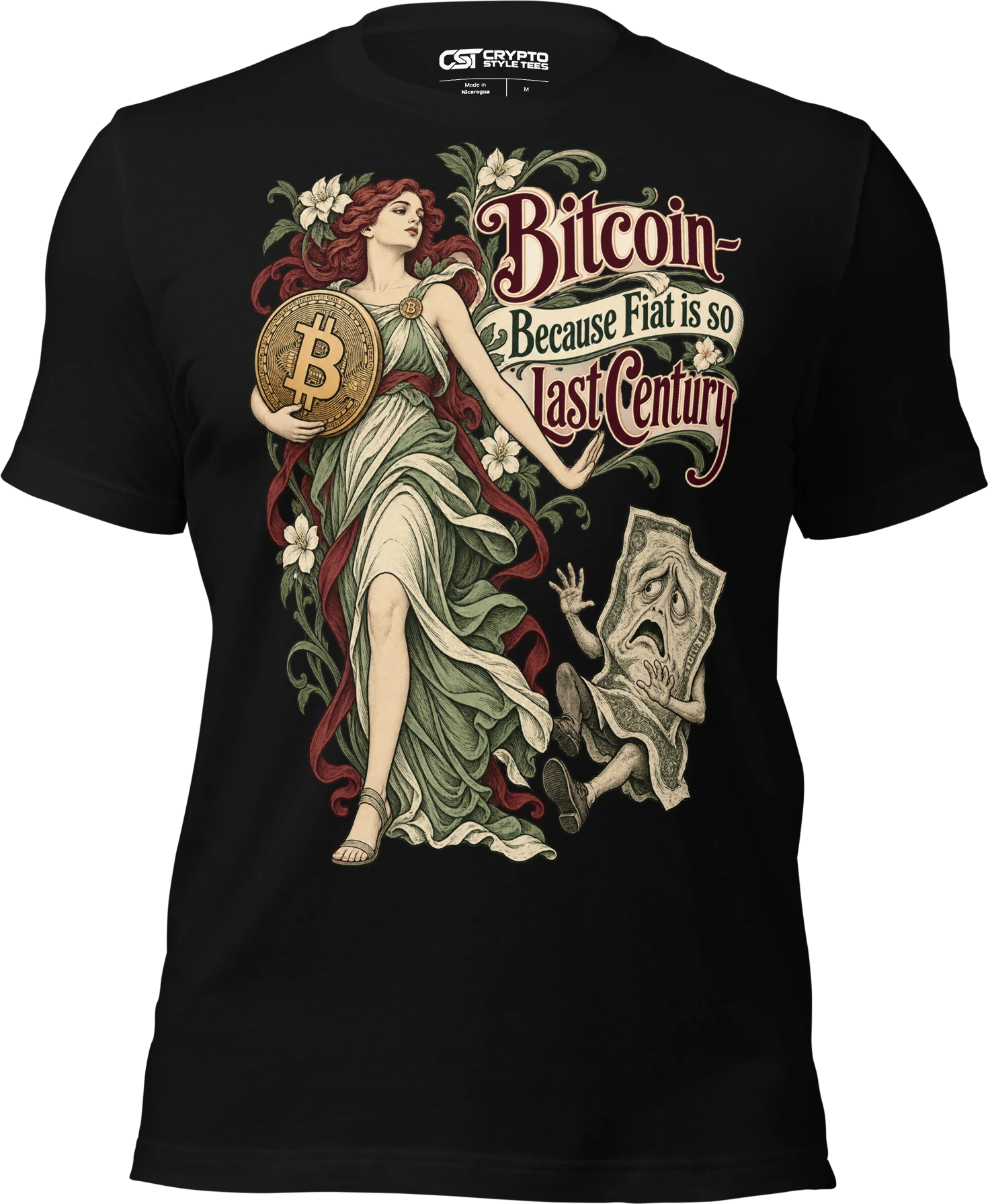 Bitcoin – Because Fiat is so Last Century T Shirt in Black