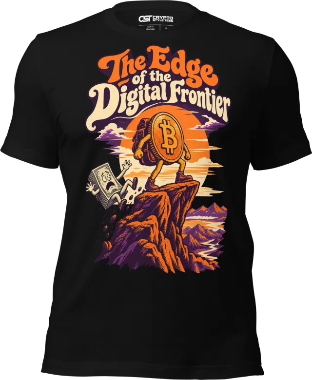 The Edge of the Digital Frontier T Shirt in Black