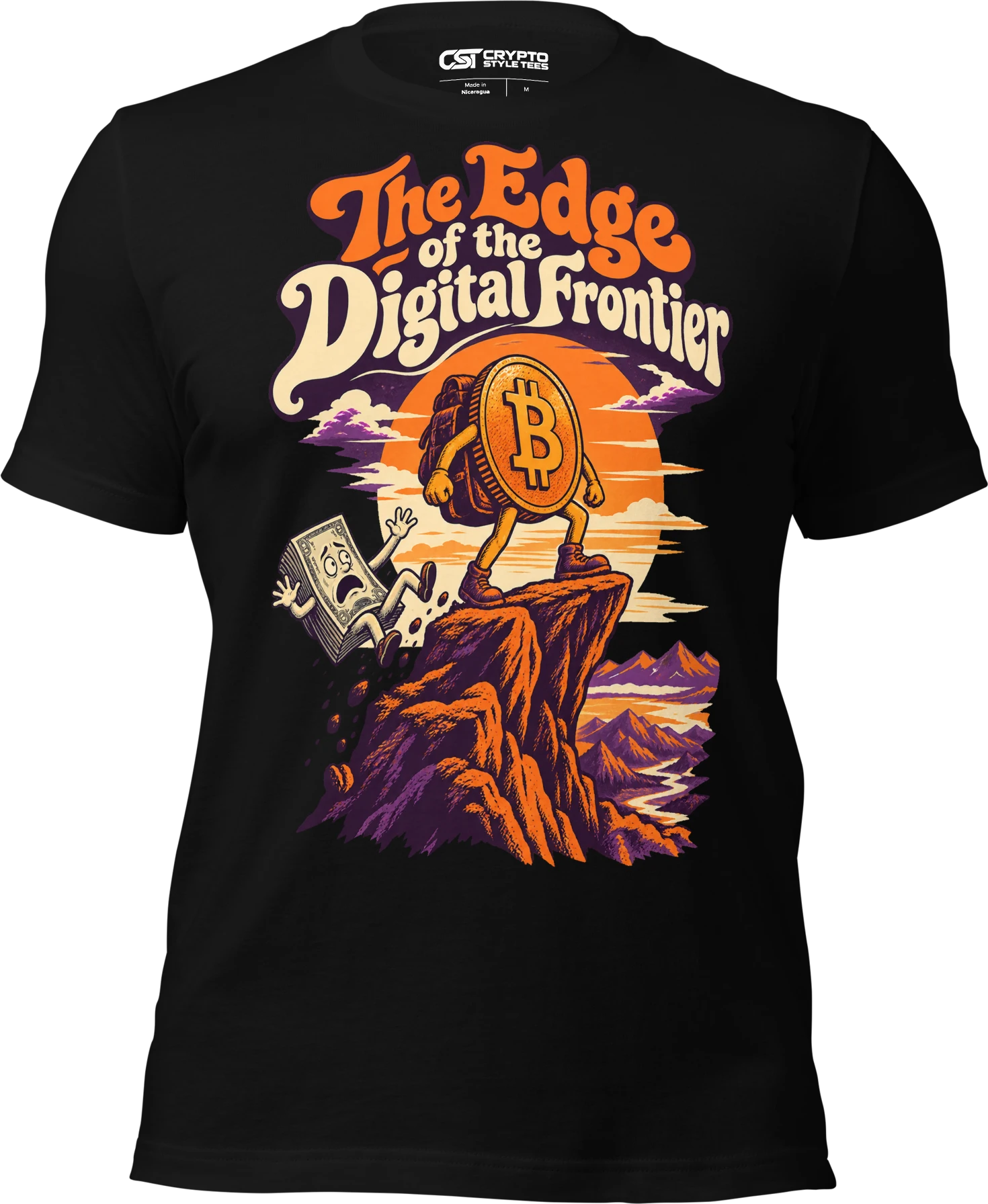 The Edge of the Digital Frontier T Shirt in Black