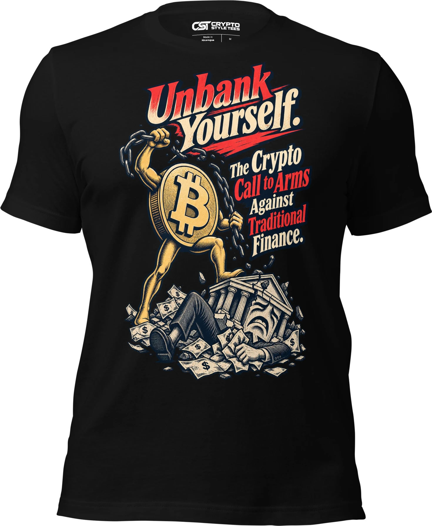 Unbank Yourself. The Crypto Call to Arms Against Traditional Finance. T Shirt in Black