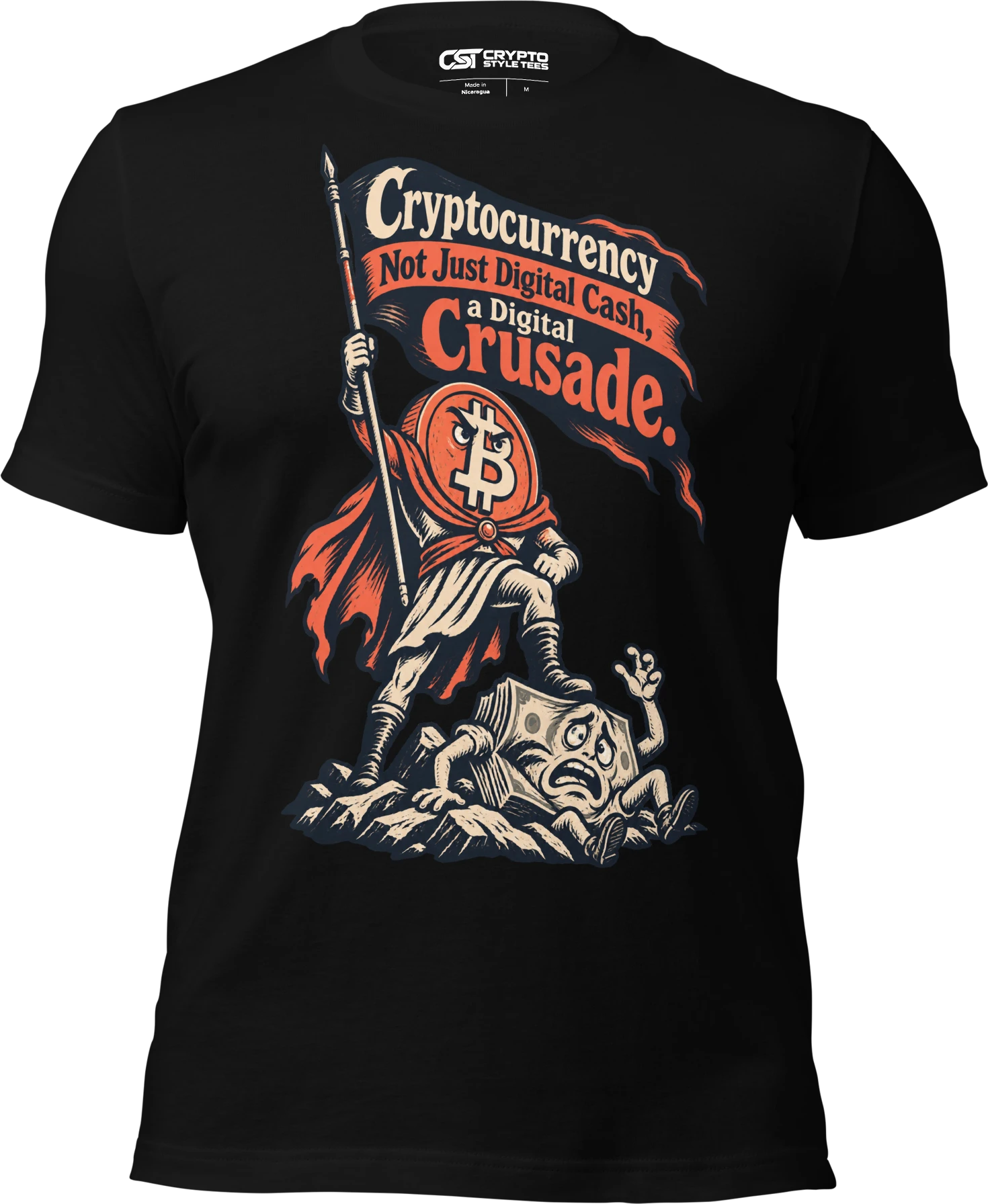 Cryptocurrency Not Just Digital Cash, a Digital Crusade. T Shirt in Black