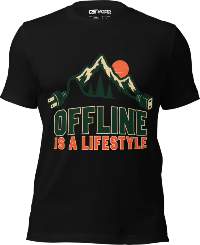 OFFLINE IS A LIFESTYLE in Black