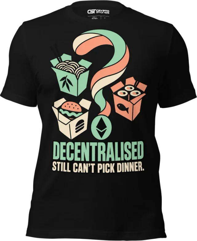 DECENTRALISED — STILL CAN'T PICK DINNER in Black