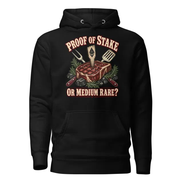 Proof of Stake or Medium Rare? Hoodie in Black