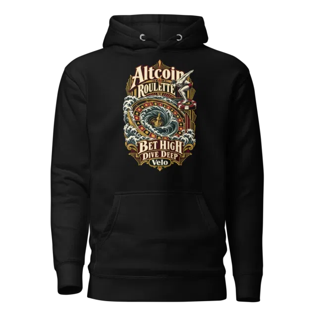 Altcoin Roulette Bet High Dive Deep Velo Hoodie in Black