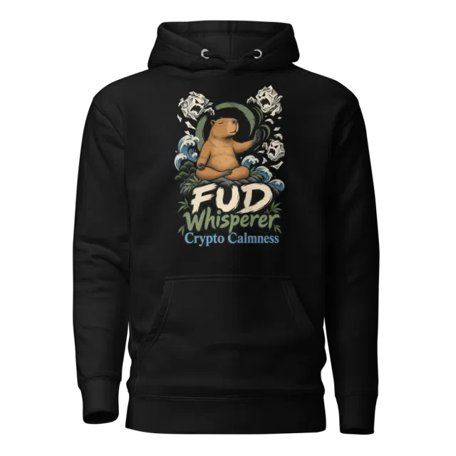 FUD Whisperer Crypto Calmness Hoodie in Black