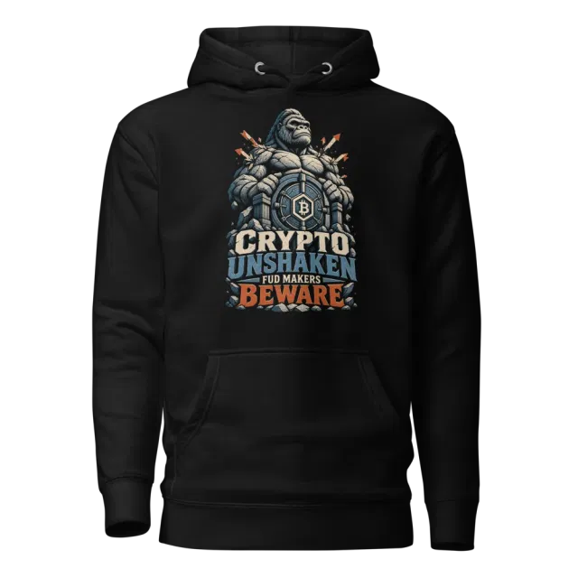 Crypto Unshaken FUD Makers Beware Hoodie in Black