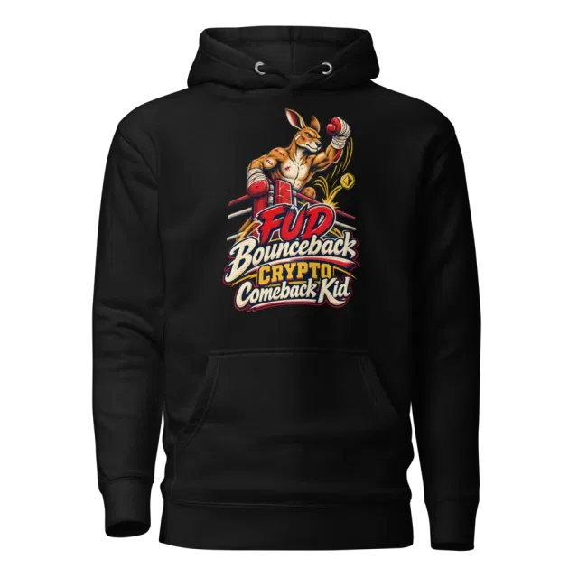 FUD Bounceback Crypto Comeback Kid Hoodie in Black