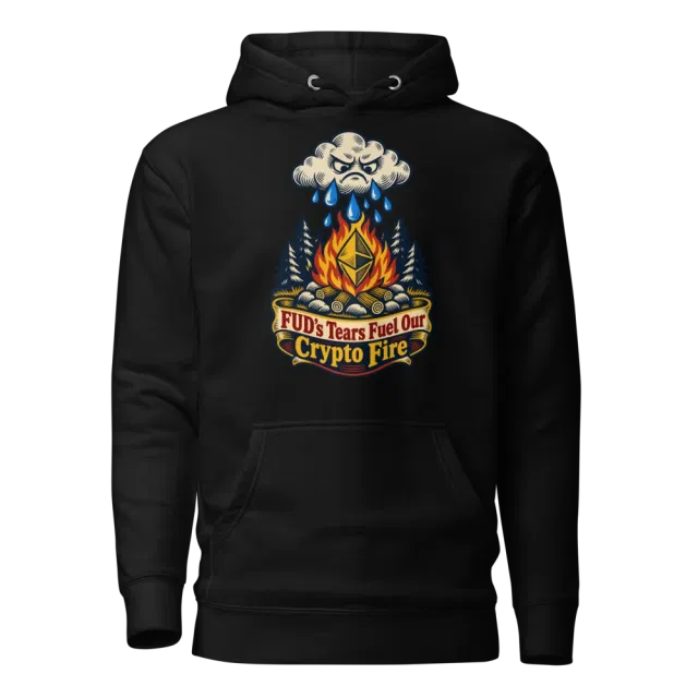 FUD’s Tears Fuel Our Crypto Fire Hoodie in Black