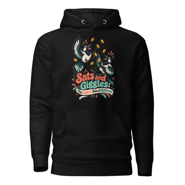 Sats and Giggles: The Lighter Side of HODLing Hoodie in Black
