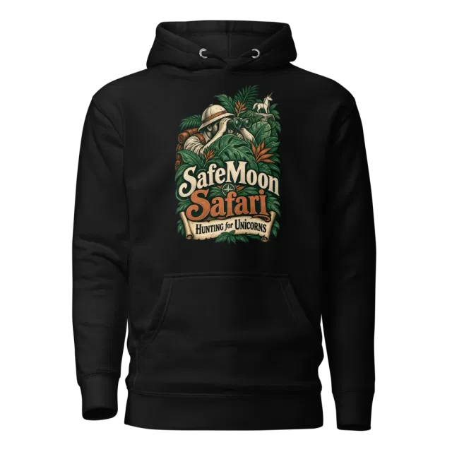 SafeMoon Safari – Hunting for Unicorns Hoodie in Black