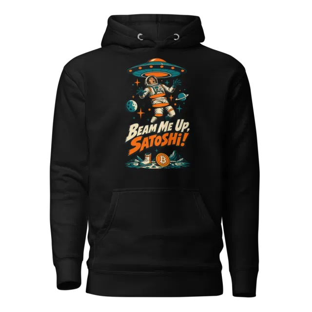 Beam Me Up, Satoshi! Hoodie in Black