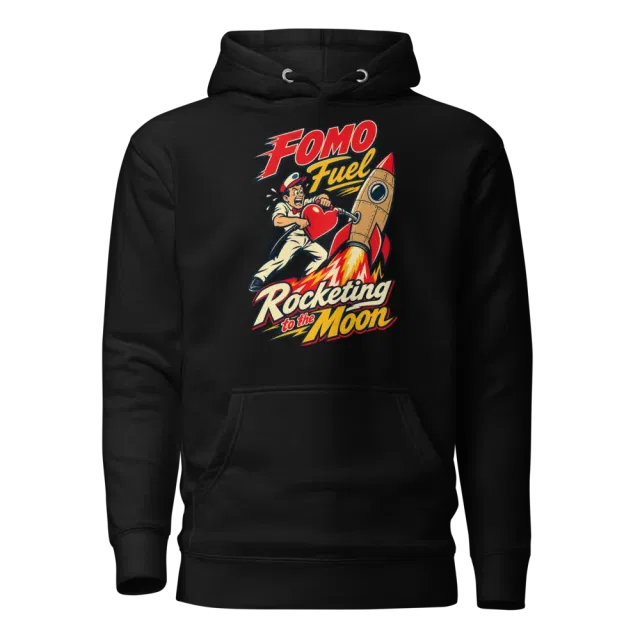 FOMO Fuel Rocketing to the Moon Hoodie in Black