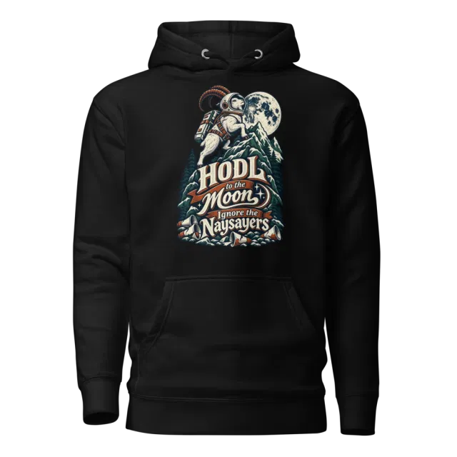 HODL to the Moon Ignore the Naysayers Hoodie in Black