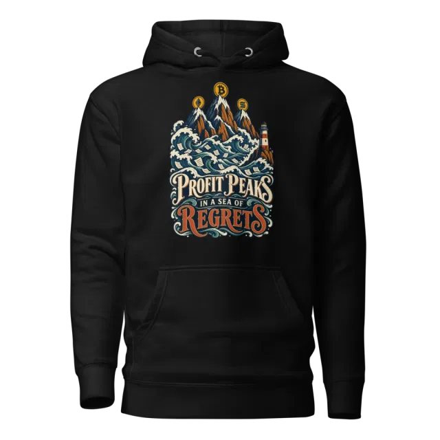 Profit Peaks in a Sea of Regrets Hoodie in Black